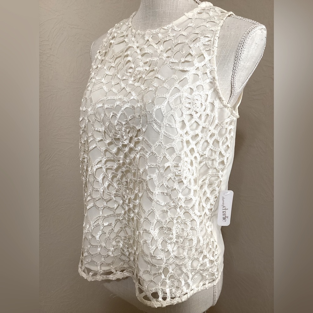 Charming Charlie Size Small Top Crochet Sleeveless NWT